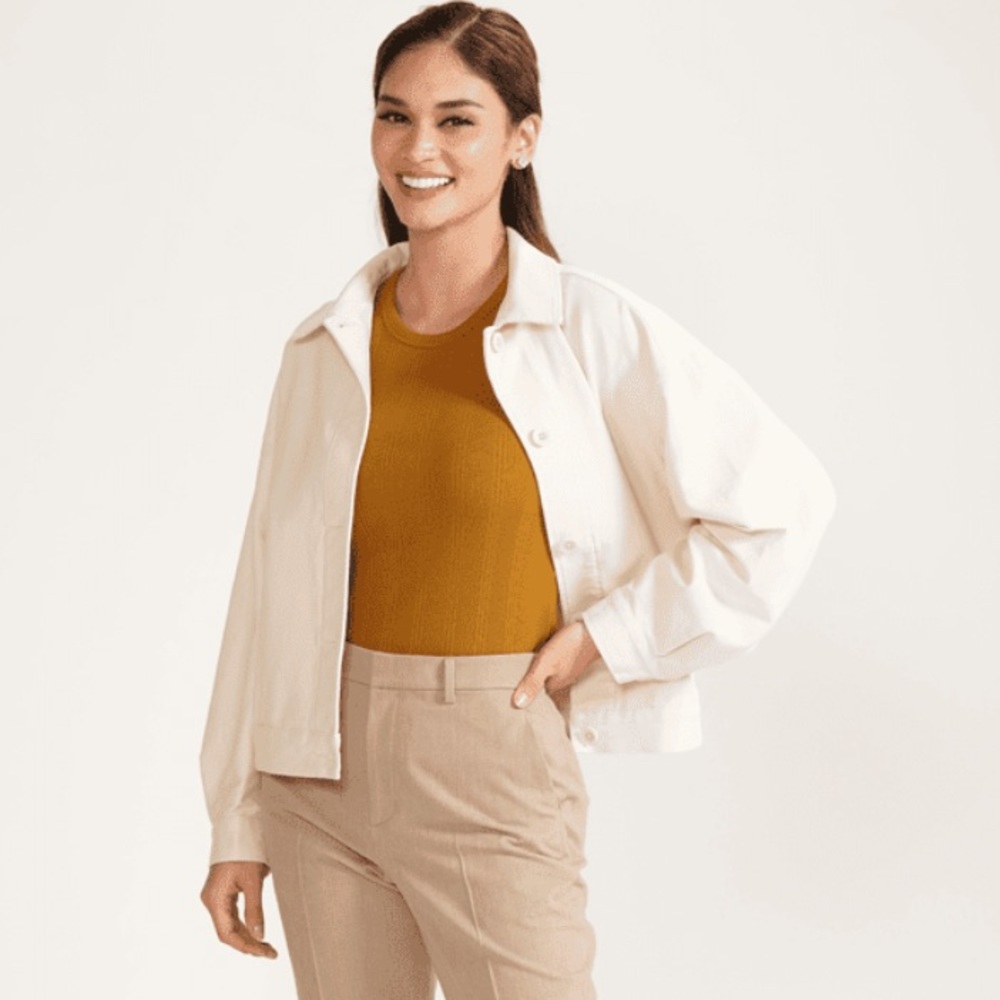 Uniqlo Cream Boxy/Oversized Button Down Corduroy … - image 1